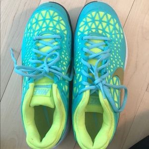 Nike Zoom Turquoise and Neon Yellow Sneakers